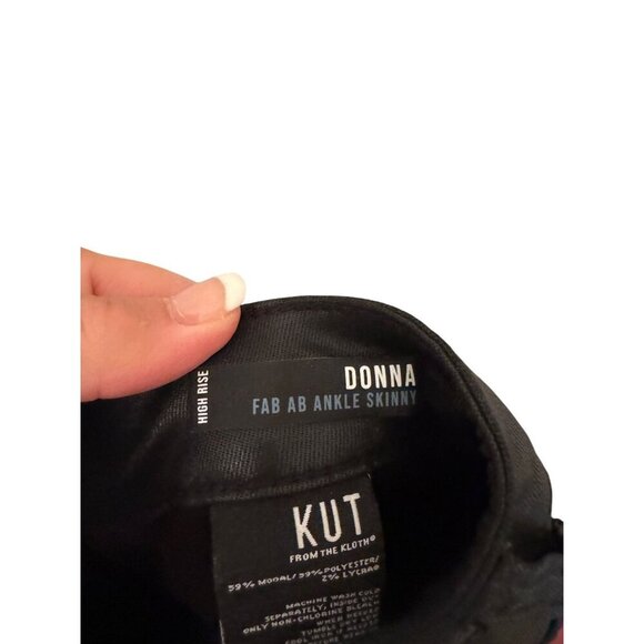 Kut black leather like pants "Fab Ab" high rise size 12 - Picture 4 of 4